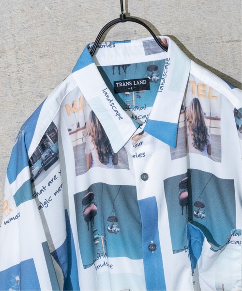 JOHN'S CLOSET(ジョンズクローゼット)の「【a】ポリエステル総柄シャツ 長袖(シャツ/ブラウス・メンズ・ホワイト/ブラック・MEDIUM/LARGE)」の9枚目の写真