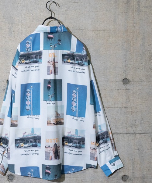 JOHN'S CLOSET(ジョンズクローゼット)の「【a】ポリエステル総柄シャツ 長袖(シャツ/ブラウス・メンズ・ホワイト/ブラック・MEDIUM/LARGE)」の11枚目の写真