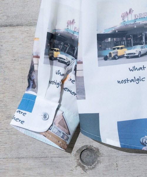 JOHN'S CLOSET(ジョンズクローゼット)の「【a】ポリエステル総柄シャツ 長袖(シャツ/ブラウス・メンズ・ホワイト/ブラック・MEDIUM/LARGE)」の12枚目の写真