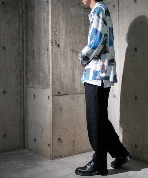 JOHN'S CLOSET(ジョンズクローゼット)の「【a】ポリエステル総柄シャツ 長袖(シャツ/ブラウス・メンズ・ホワイト/ブラック・MEDIUM/LARGE)」の16枚目の写真