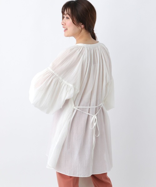 GLOBAL WORK(グローバルワーク)の「エアリーボイルスキッパーブラウス/262879(シャツ/ブラウス・レディース・ホワイト/ブラック/サックスブルー/ライトグリーン/オレンジ系その他3・FREE)」の11枚目の写真