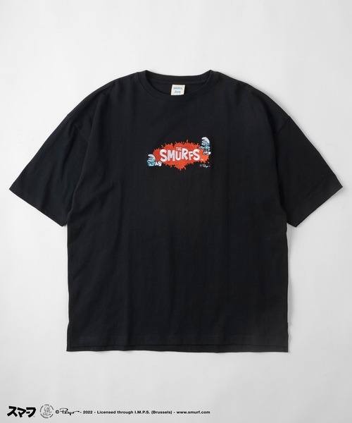 make a ray!（メイク ア レイ！）の「【THE SMURFS/スマーフ】ビッグシルエット キャラクター＆ペイントロゴ刺繍 Tシャツ/半袖Tシャツ（Tシャツ/カットソー・レディース・ホワイト/ブラック/ブルー/マルチ・M/L）」の8枚目の写真