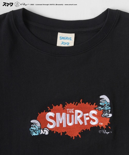 make a ray!（メイク ア レイ！）の「【THE SMURFS/スマーフ】ビッグシルエット キャラクター＆ペイントロゴ刺繍 Tシャツ/半袖Tシャツ（Tシャツ/カットソー・レディース・ホワイト/ブラック/ブルー/マルチ・M/L）」の16枚目の写真