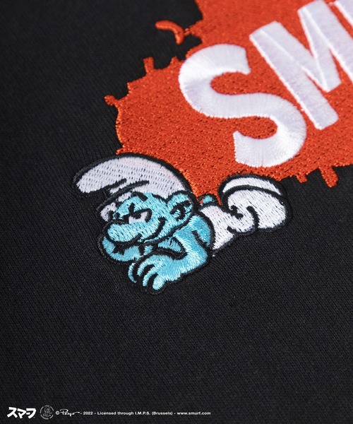 make a ray!（メイク ア レイ！）の「【THE SMURFS/スマーフ】ビッグシルエット キャラクター＆ペイントロゴ刺繍 Tシャツ/半袖Tシャツ（Tシャツ/カットソー・レディース・ホワイト/ブラック/ブルー/マルチ・M/L）」の13枚目の写真