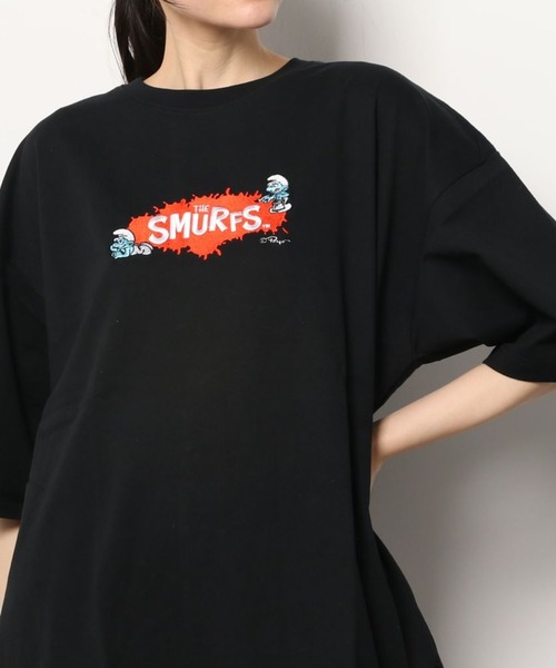 make a ray!（メイク ア レイ！）の「【THE SMURFS/スマーフ】ビッグシルエット キャラクター＆ペイントロゴ刺繍 Tシャツ/半袖Tシャツ（Tシャツ/カットソー・レディース・ホワイト/ブラック/ブルー/マルチ・M/L）」の14枚目の写真