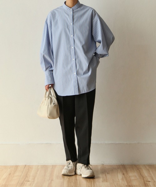 Chillfar(チルファー)の「カラーテーパードスラックスパンツ(スラックス・レディース・ブラック/ダークブラウン/ブラウン/レッド/ピンク/オレンジ/ブルー/グリーン/ライトブラウン/ミント/マスタード/グレイッシュベージュ/グレイッシュブルー/アイボリー系/グリーン系・MEDIUM/LARGE)」の21枚目の写真