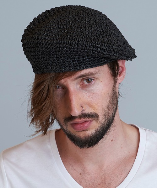 NO ID.(ノーアイディ)の「mko10466-ペーパーベレー(ハンチング/ベレー帽・メンズ・ブラック/ブラウン/アイボリー・ONE SIZE)」の13枚目の写真