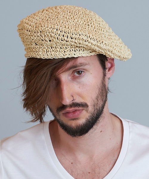 NO ID.(ノーアイディ)の「mko10466-ペーパーベレー(ハンチング/ベレー帽・メンズ・ブラック/ブラウン/アイボリー・ONE SIZE)」の15枚目の写真