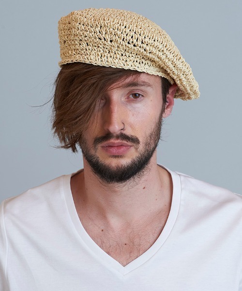 NO ID.(ノーアイディ)の「mko10466-ペーパーベレー(ハンチング/ベレー帽・メンズ・ブラック/ブラウン/アイボリー・ONE SIZE)」の16枚目の写真