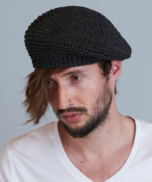 NO ID.(ノーアイディ)の「mko10466-ペーパーベレー(ハンチング/ベレー帽・メンズ・ブラック/ブラウン/アイボリー・ONE SIZE)」の17枚目の写真