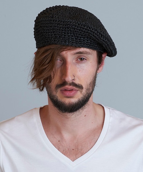 NO ID.(ノーアイディ)の「mko10466-ペーパーベレー(ハンチング/ベレー帽・メンズ・ブラック/ブラウン/アイボリー・ONE SIZE)」の18枚目の写真