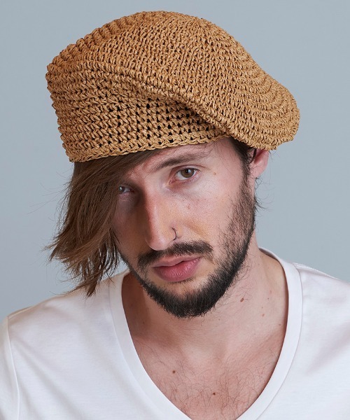 NO ID.(ノーアイディ)の「mko10466-ペーパーベレー(ハンチング/ベレー帽・メンズ・ブラック/ブラウン/アイボリー・ONE SIZE)」の19枚目の写真