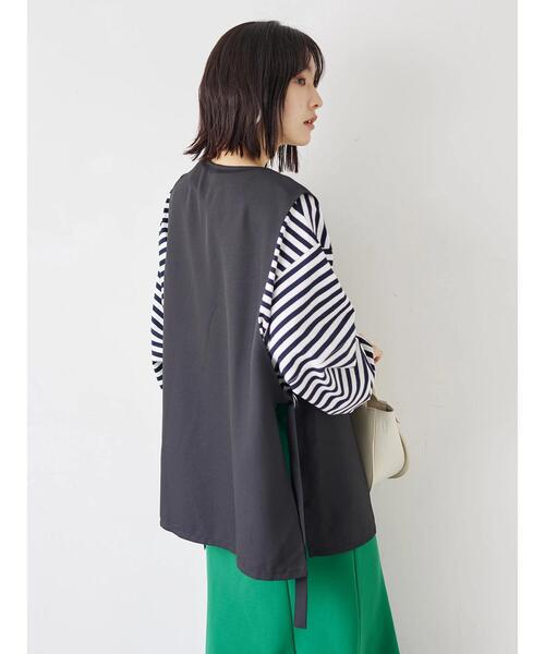 Green　Parks（グリーンパークス）の「サイドベルトベスト（ベスト・レディース・ベージュ/ブラック・FREE）」の11枚目の写真