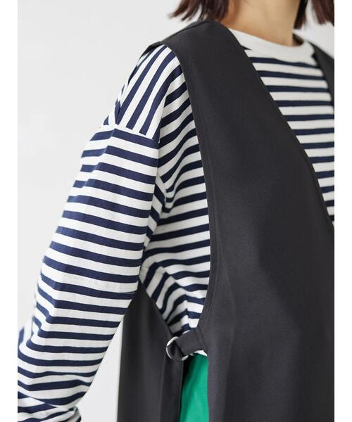 Green　Parks（グリーンパークス）の「サイドベルトベスト（ベスト・レディース・ベージュ/ブラック・FREE）」の13枚目の写真