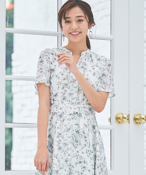 レッセパッセ フラワープリントワンピース LAISSE PASSE（レッセパッセ 