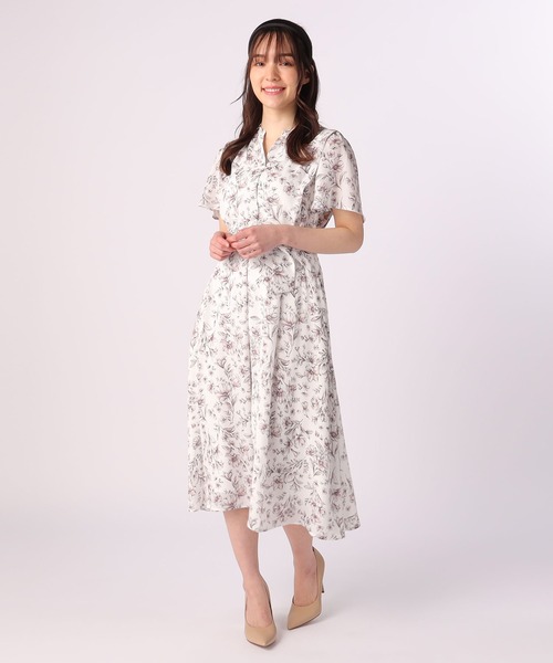 レッセパッセ ベルト付きロングワンピース ベルト付きピーチロング