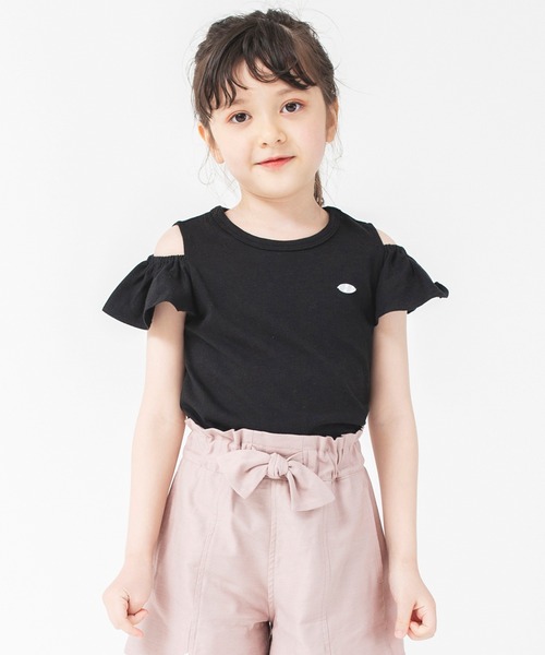 BRANSHES(ブランシェス)の「【接触冷感】オフショルダー半袖Tシャツ(Tシャツ/カットソー・キッズ・ピンク/グリーン/ブラック・120/90/130/140/150/110/100)」の4枚目の写真