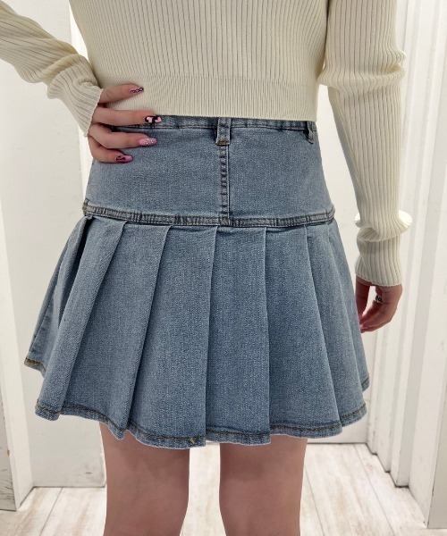 XU(エックスユー)の「【XU/エックスユー】pocket denim skirt/デニムスカート ミニスカート プリーツスカート(デニムスカート・レディース・ブラック/ブルー・M)」の11枚目の写真