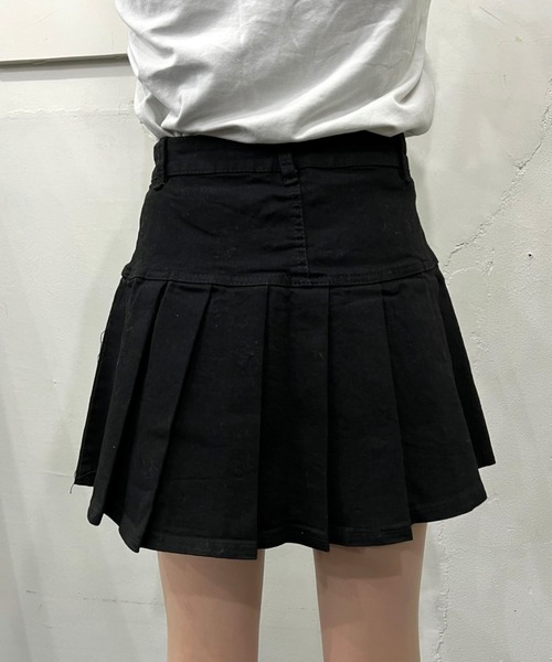 XU(エックスユー)の「【XU/エックスユー】pocket denim skirt/デニムスカート ミニスカート プリーツスカート(デニムスカート・レディース・ブラック/ブルー・M)」の5枚目の写真