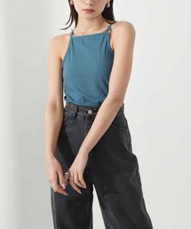 パット付きテレコロングキャミソール