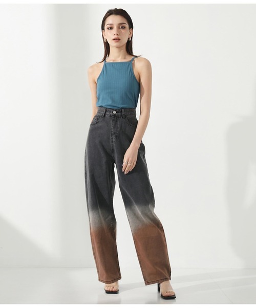 Settimissimo（セッティミッシモ）の「パット付きテレコロングキャミソール（キャミソール・レディース・ブラック/アイボリー/ブルー・FREE）」の8枚目の写真