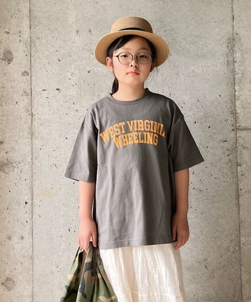 CIAOPANIC TYPY(チャオパニックティピー)の「▽【KIDS】カレッジプリントTee(Tシャツ/カットソー・キッズ・ホワイト/チャコールグレー/ピンク/グリーン・MEDIUM/LARGE/X-LARGE/XX-LARGE/SMALL)」の2枚目の写真