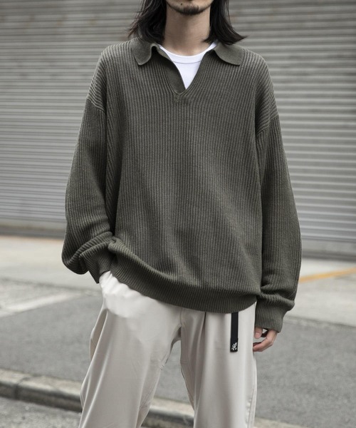 URBAN RESEARCH(アーバンリサーチ)の「リネンスキッパーニット(ニット/セーター・メンズ・ネイビー/カーキ・LARGE/MEDIUM)」の5枚目の写真