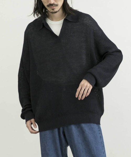 URBAN RESEARCH(アーバンリサーチ)の「リネンスキッパーニット(ニット/セーター・メンズ・ネイビー/カーキ・LARGE/MEDIUM)」の12枚目の写真