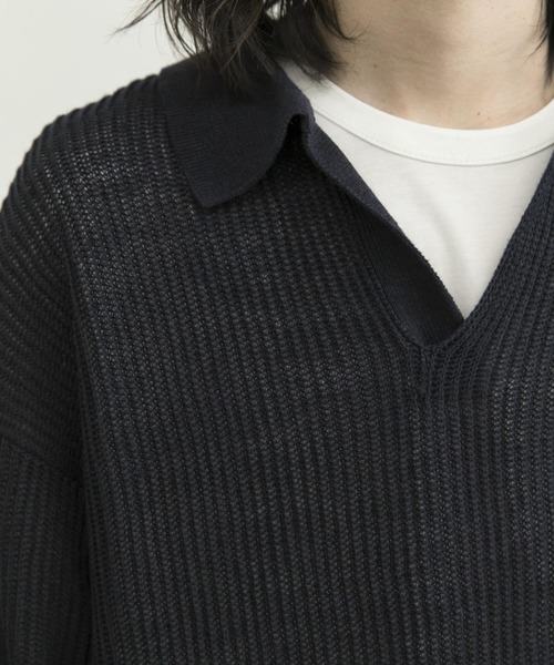 URBAN RESEARCH(アーバンリサーチ)の「リネンスキッパーニット(ニット/セーター・メンズ・ネイビー/カーキ・LARGE/MEDIUM)」の18枚目の写真