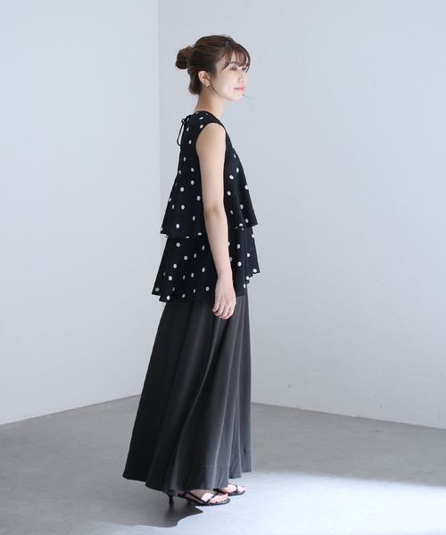 La TOTALITE(ラトータリテ)の「強撚コットンフレアスカート(スカート・レディース・ブラック/ベージュ/グレー・36/38)」の16枚目の写真