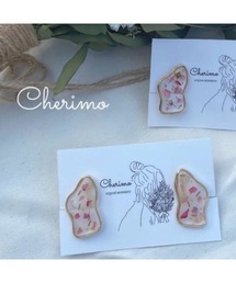 【Cherimo】ニュアンス×バラ ドライフラワー×レジン イヤリング(MA)