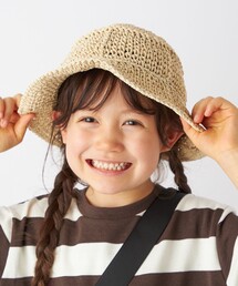 SHIPS any: 透かし編み ペーパー バケット ハット <KIDS>◇