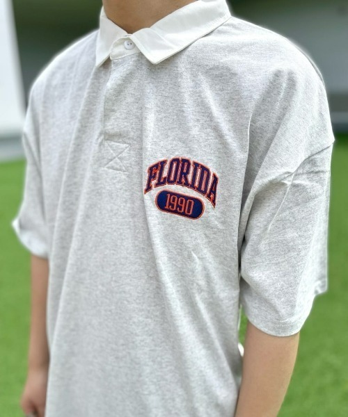 BACK NUMBER（バックナンバー）の「【BACK NUMBER】ワンポイントラガーシャツ（ポロシャツ・メンズ・ネイビー/グレー/グリーン・M/L/XL）」の2枚目の写真