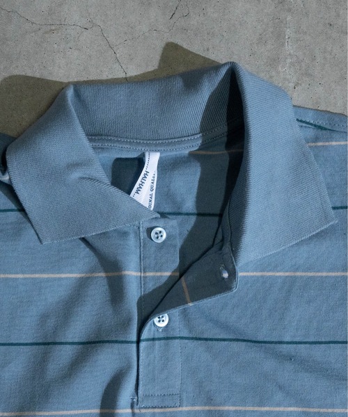 JOHN'S CLOSET(ジョンズクローゼット)の「【i】天竺ピンボーダーポロシャツ(ポロシャツ・メンズ・グリーン/ブラウン/サックスブルー・LARGE/MEDIUM/X-LARGE)」の6枚目の写真