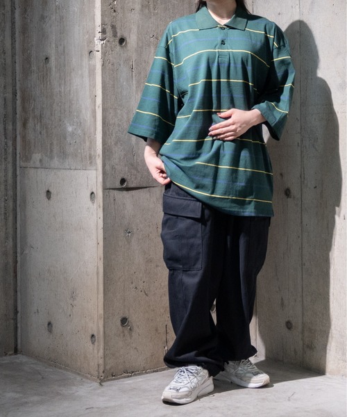JOHN'S CLOSET(ジョンズクローゼット)の「【i】天竺ピンボーダーポロシャツ(ポロシャツ・メンズ・グリーン/ブラウン/サックスブルー・LARGE/MEDIUM/X-LARGE)」の15枚目の写真