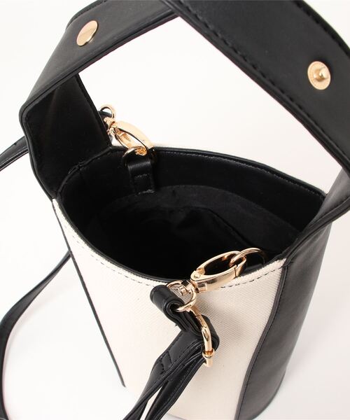 KOBE LETTUCE(コウベレタス)の「キャンバス×フェイクレザーバケットバッグ(ハンドバッグ・レディース・ブラック系その他/ブラウン系その他・FREE)」の6枚目の写真