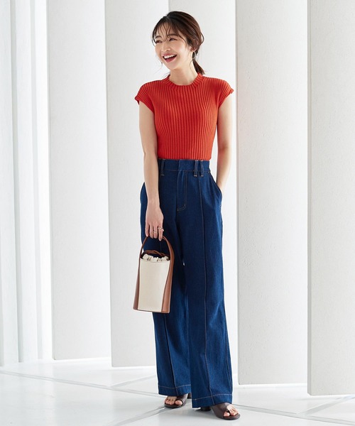 KOBE LETTUCE(コウベレタス)の「キャンバス×フェイクレザーバケットバッグ(ハンドバッグ・レディース・ブラック系その他/ブラウン系その他・FREE)」の8枚目の写真