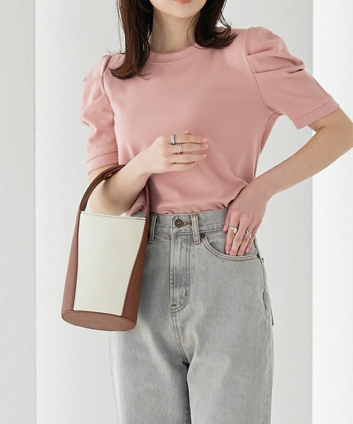 KOBE LETTUCE(コウベレタス)の「キャンバス×フェイクレザーバケットバッグ(ハンドバッグ・レディース・ブラック系その他/ブラウン系その他・FREE)」の21枚目の写真