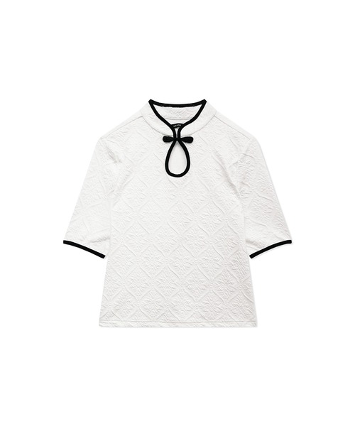 ANDGEEBEE（アンジービー）の「パイピングチャイナトップス（その他トップス・レディース・ホワイト/ブラック・MEDIUM）」の16枚目の写真