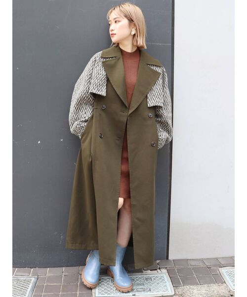MURUA（ムルーア）の「3wayツイードレイヤードトレンチコート（トレンチコート・レディース・ネイビー/カーキ/キャメル・1/2）」の20枚目の写真