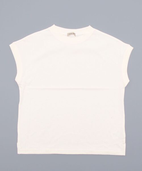 Samansa Mos2（サマンサ モスモス）の「【USAコットン】フレンチスリーブTシャツ（Tシャツ/カットソー・レディース・ブラック/ベージュ/パープル/レッド/キナリ・ﾌﾘ-）」の2枚目の写真