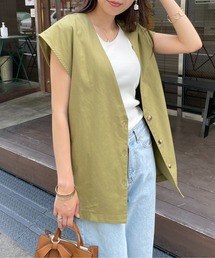 StyleSea | コットンリネンジレベスト(ベスト)