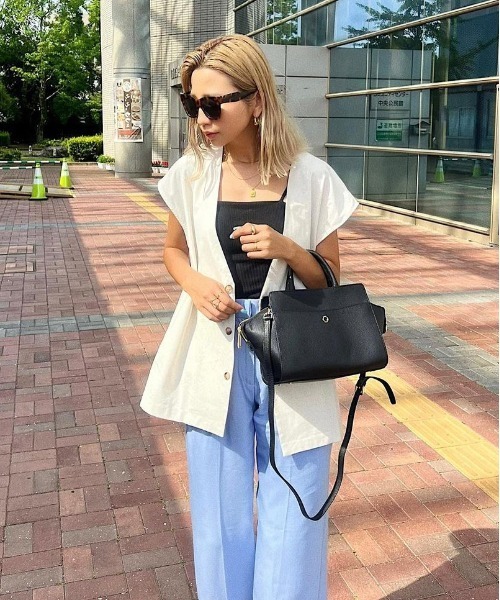 StyleSea（スタイルシー）の「コットンリネンジレベスト（ベスト・レディース・ナチュラル/ターコイズブルー/カーキ・MEDIUM）」の14枚目の写真