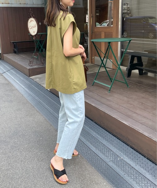 StyleSea（スタイルシー）の「コットンリネンジレベスト（ベスト・レディース・ナチュラル/ターコイズブルー/カーキ・MEDIUM）」の19枚目の写真