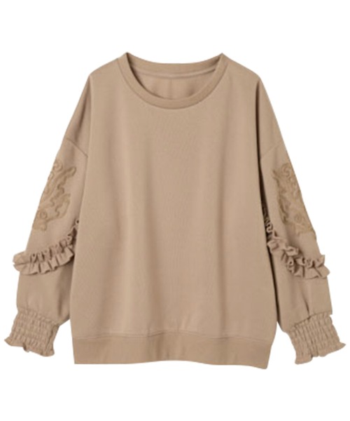 RANAN（ラナン）の「＜裏起毛＞コード刺しゅう使いプルオーバー（Tシャツ/カットソー・レディース・グレイッシュベージュ/ブルーパープル/チャコール/ブラック・M/LL/L）」の11枚目の写真