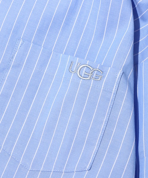 UGG（アグ）の「UGG@mos サイドファスナー ビッグシャツ / アグ サイドファスナー ビッグシャツ（シャツ/ブラウス・レディース・ベージュ/ホワイト/ブルー・M/L）」の6枚目の写真