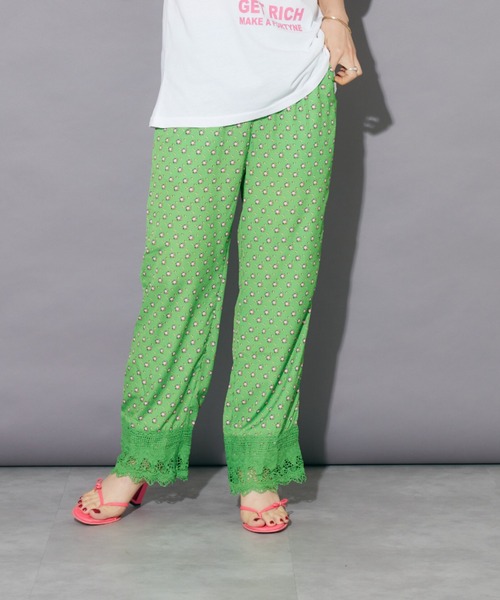 Bloom Closet(ブルームクローゼット)の「ビンディーパターンヘムレースパンツ(その他パンツ・レディース・パープル/グリーン・MEDIUM/LARGE)」の9枚目の写真