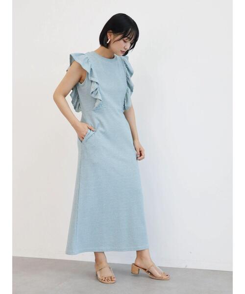 Sugar spoon（シュガースプーン）の「・SUGAR SPOON ボーダーラッフルワンピ（ワンピース・レディース・ブラック/ブルー/グリーン・FREE）」の11枚目の写真