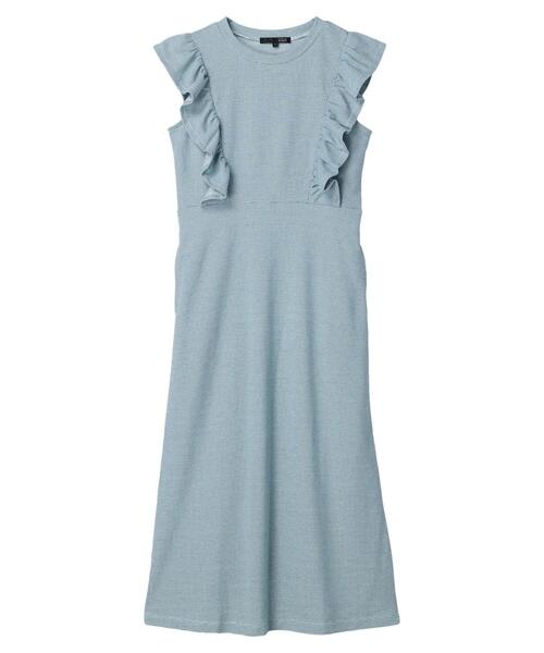 Sugar spoon（シュガースプーン）の「・SUGAR SPOON ボーダーラッフルワンピ（ワンピース・レディース・ブラック/ブルー/グリーン・FREE）」の14枚目の写真