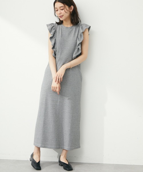 Sugar spoon（シュガースプーン）の「・SUGAR SPOON ボーダーラッフルワンピ（ワンピース・レディース・ブラック/ブルー/グリーン・FREE）」の2枚目の写真